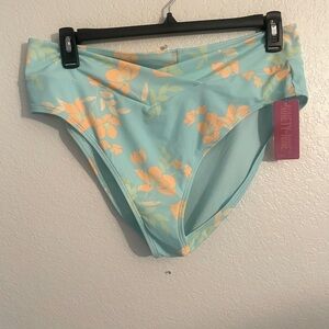 Ninety-nine woman’s orange and green floral bikini bottom size XXL